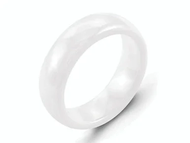 Chisel Ceramic White 6mm Polished Wedding Band CER8 – CER8AI65