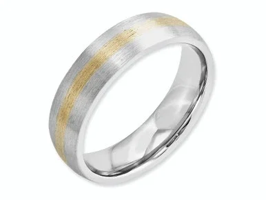 Chisel Cobalt 14k Gold Inlay Satin 6mm Wedding Band CC51 – CC51BG11