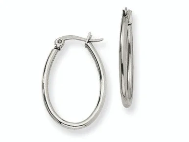 Chisel Stainless Steel 18mm Diameter Oval Hoop Earrings SRE129Y