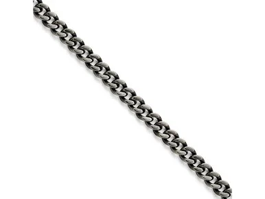 Chisel Stainless Steel 9.25mm Oxidized Curb Chain Necklace SRN161224Y
