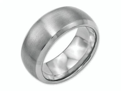 Chisel Stainless Steel Beveled Edge 10mm Brushed and Polished Wedding Band SR111 – SR111Y12