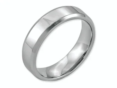 Chisel Stainless Steel Beveled Edge 6mm Polished Wedding Band SR12 – SR12Y10