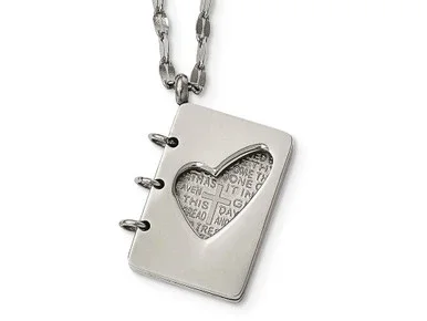 Chisel Stainless Steel Brushed and Polished Lords Prayer Necklace SRN1863175Y