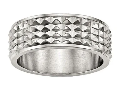 Chisel Stainless Steel Polished Studded Ring SR461 – SR461Y11