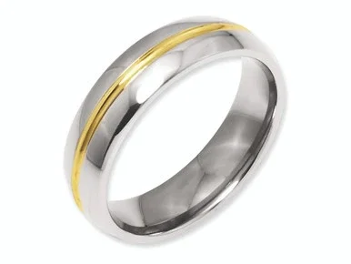 Chisel Titanium Yellow Ip-plated Grooved 6mm Polished Wedding Band TB195 – TB195K115