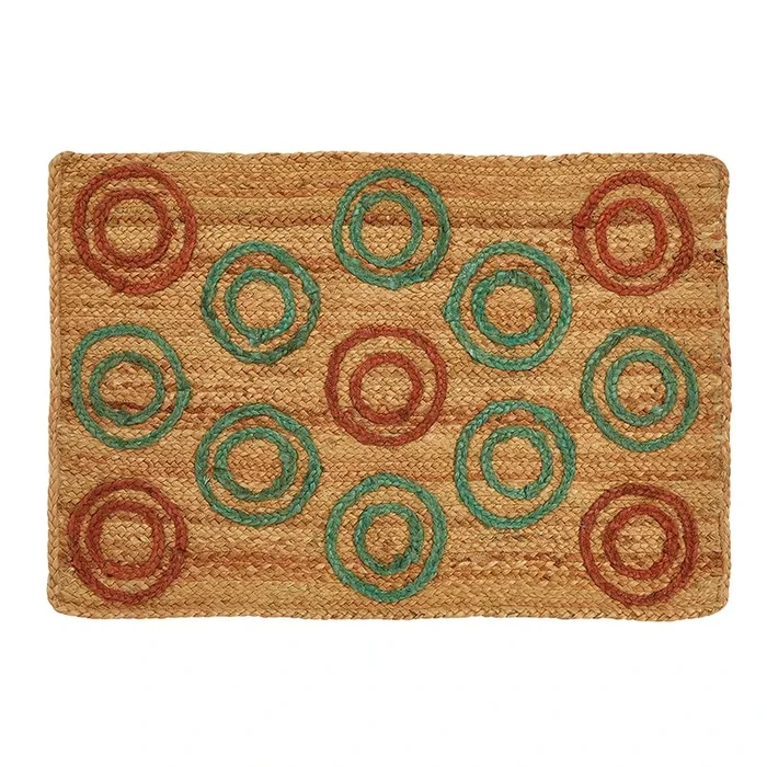 Circle Print Jute Rug
