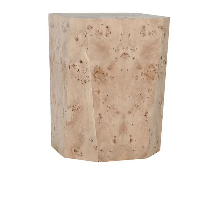 Classic Home – Avena Burl Wood 17″ Square End Table Natural – 51031560