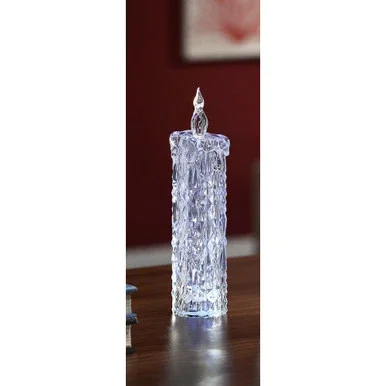 Club Pack of 12 Clear Bi-Color LED Lighted Short Candles 5.4″