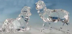 Club Pack of 12 Icy Clear Christmas Nativity Sheep Table Top Figurines 4″