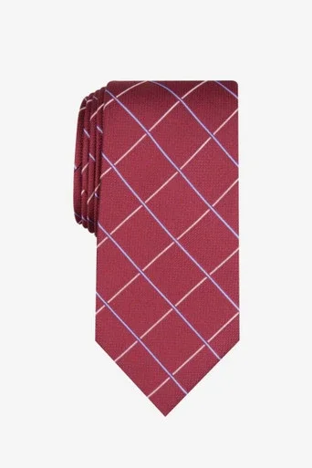 Club Room Men’s Canton Grid Tie Red Size Regular
