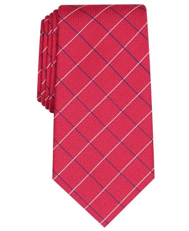 Club Room Men’s Classic Grid Tie Red Size Regular