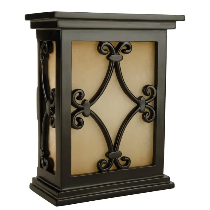 Craftmade Traditional 7″ Wide Hand-Carved Door Chime with Tea-Stained Glass