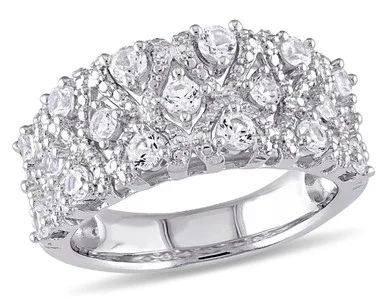 Created White Sapphire 1 3/10 Carat (ctw) Pave Lattice Ring In Sterling Silver – 68DLG1001004CWS-6