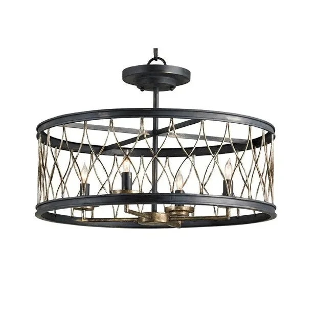 Crisscross Semi-Flush Pendant Light
