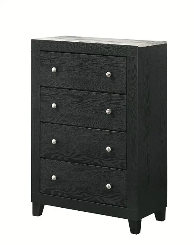 Crown Mark Furniture Cadence 4 Drawer Chest in Black