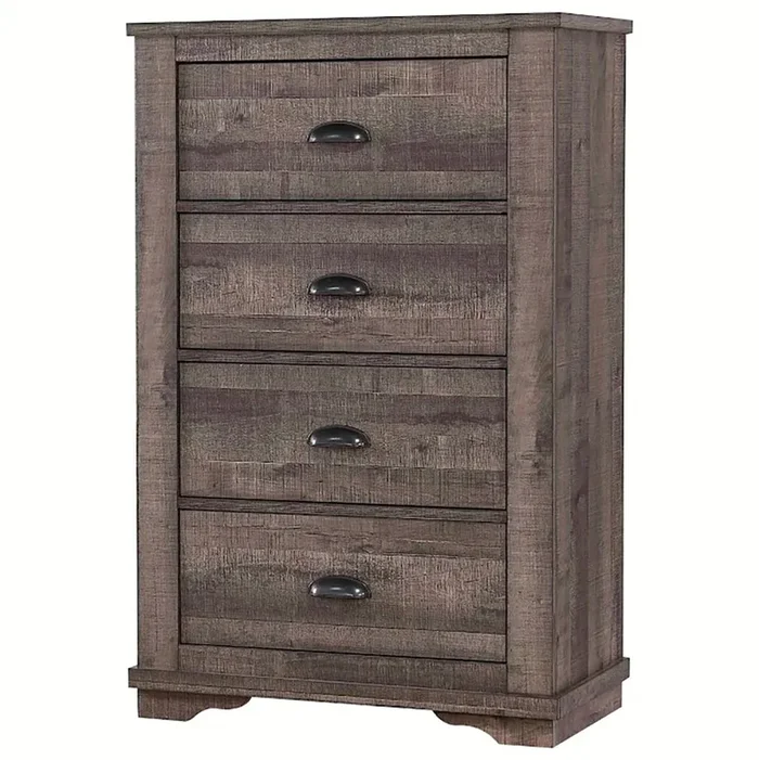 Crown Mark Furniture Coralee 5 Drawer Chest in Gray