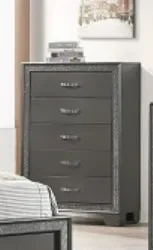 Crown Mark Furniture Kaia Chest in Dark Gray