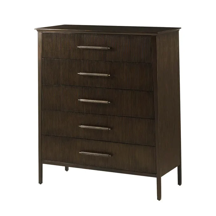 Dark Mid Century Tall Dresser