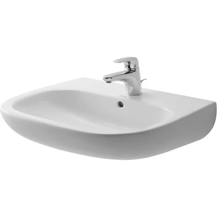 Duravit D-Code 23-5/8″ Specialty Ceramic Wall Mounted Bathroom Sink with Overflow and 1 Faucet Hole