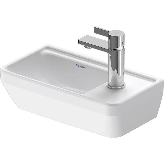 Duravit D-Neo 15-3/4″ Rectangular Ceramic Wall Mounted Bathroom Sink with Single Faucet Hole