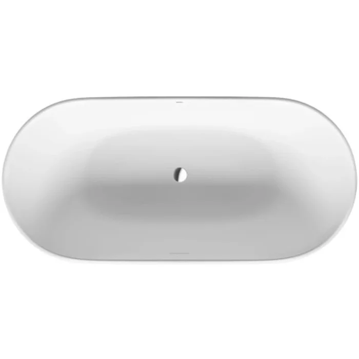 Duravit Freestanding Luv Bathtub with Seamless Panel and Support Frame, with Two Backrest Slopes and Special Waste and Overflow