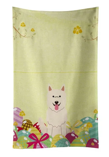 Easter Eggs White German Shepherd Kitchen Towel BB6045KTWL