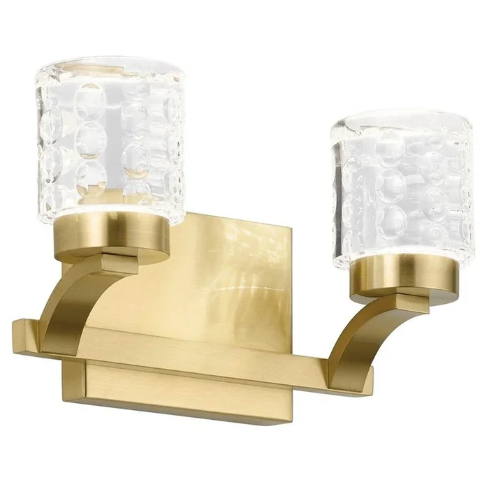 Elan Rene 3000K LED 2 Light Vanity Light Champagne Gold