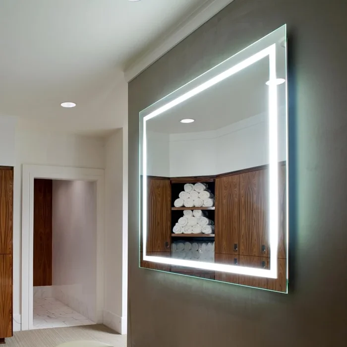 Electric Mirror Integrity with Ava 42″ W x 36″ H Rectangular Frameless Bathroom Wall Mirror with Light