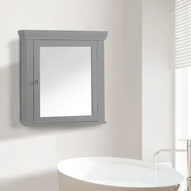 Elegant Home Fashions Contemporary Removable Wooden Medicine Cabinet, Gray