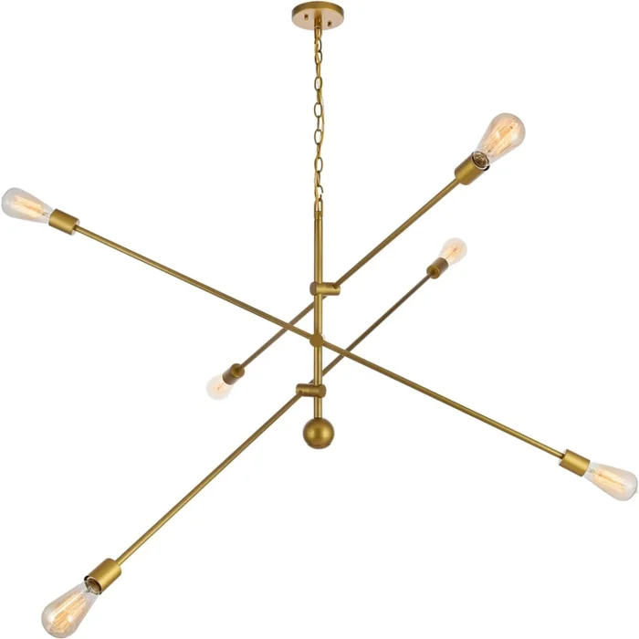 Elegant Lighting Axel 6 Light 55″ Wide Sputnik Chandelier