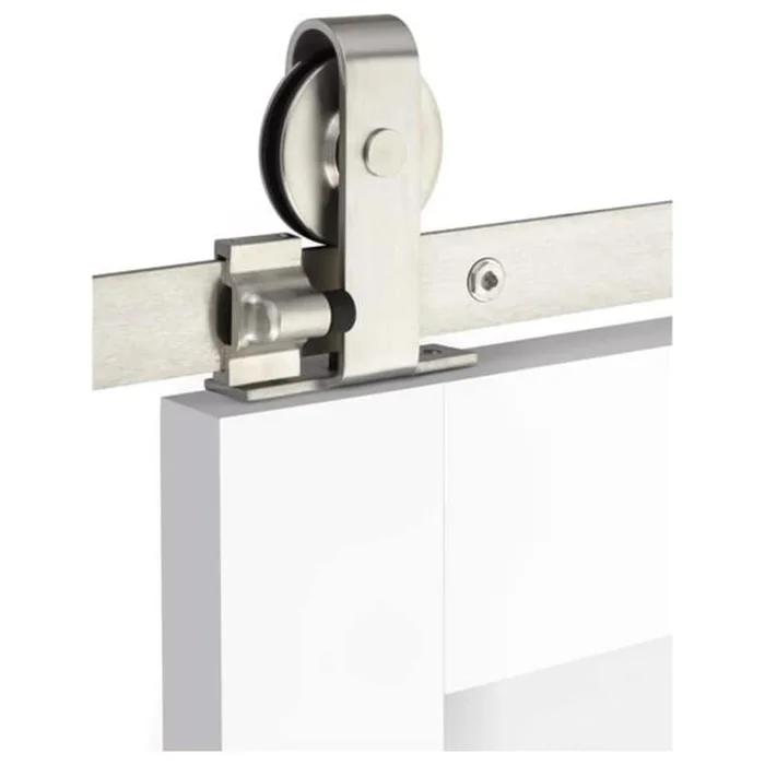 Emtek Classic 192 Inch Top Mount Double Barn Door Hardware Set – Includes Track, Hangers, and Matching Hardware