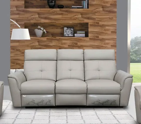 ESF Furniture – 8501 3 Sofa w-2 Recliners in Light Grey – 85013