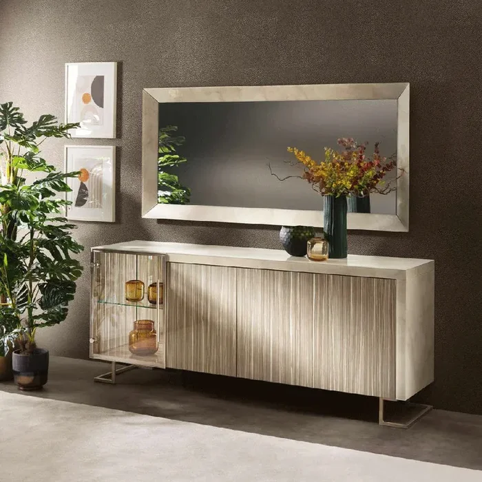 ESF Furniture – Luce 4 Door Buffet with Large Mirror – LUCEBUFFET-MIRROR
