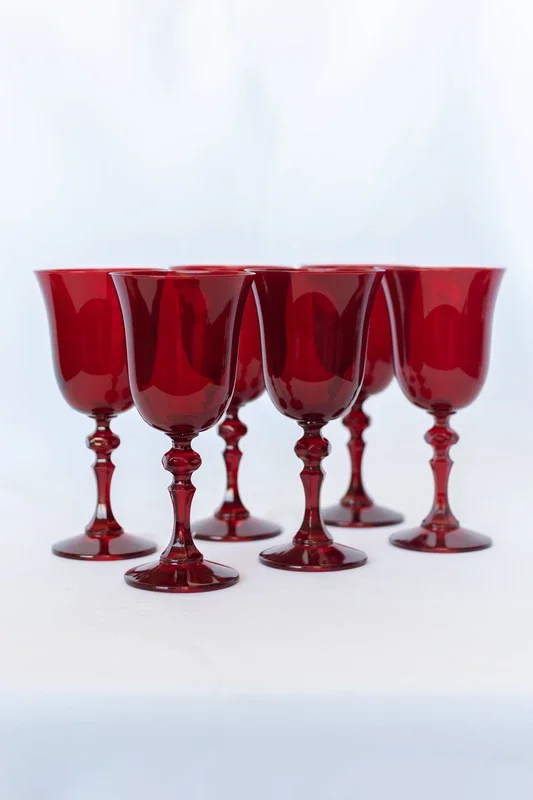 Estelle Colored Regal Goblet – Set of 6 {Red}