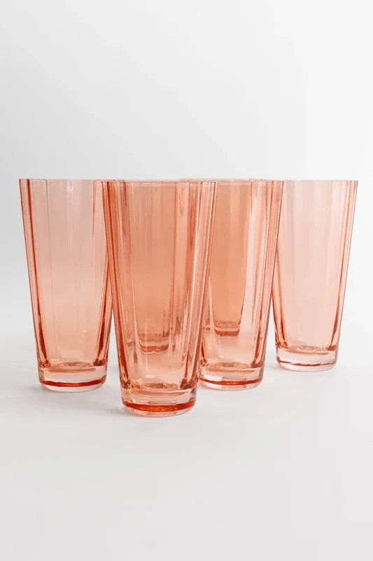 Estelle Colored Sunday High Balls – Set of 6- Peach Fuzz {Our Coral Peach Pink}