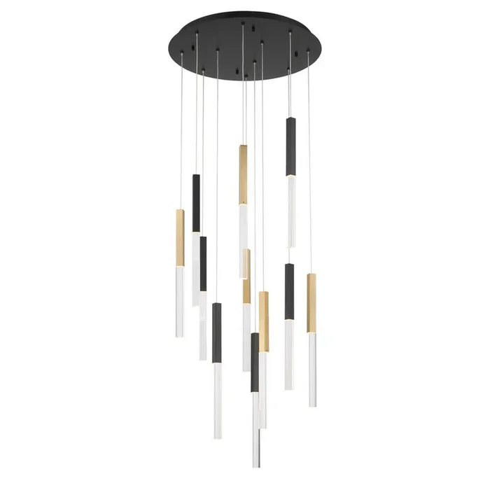 Eurofase Benicio 11 Light Chandelier in Gold and Black
