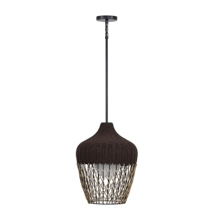 Eurofase Hannha 1 Light Outdoor Pendant in Brown