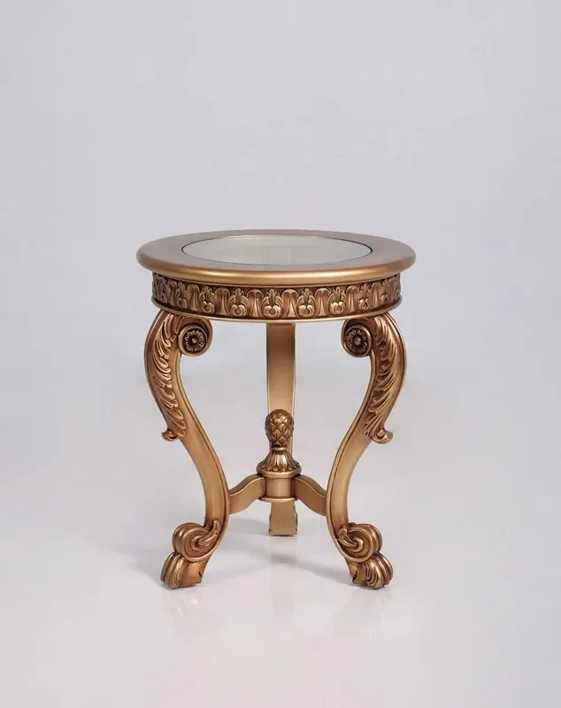 European Furniture – Cleopatra Luxury End Table in Golden Bronze – 4798-ET