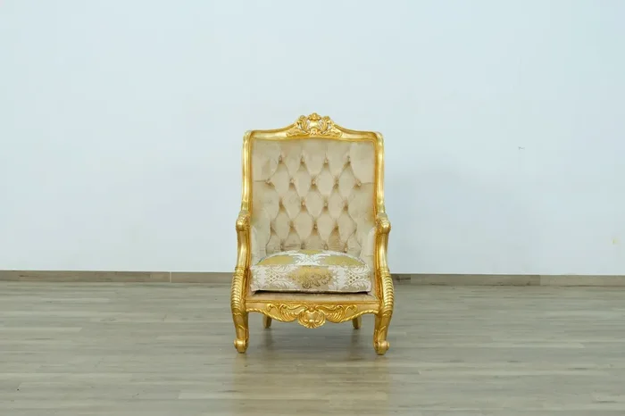 European Furniture – Luxor Chair in Gold Leaf – 68584-C
