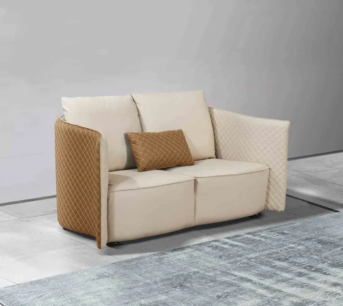 European Furniture – Makassar Loveseat in Sand Beige & Orange – 52552-L