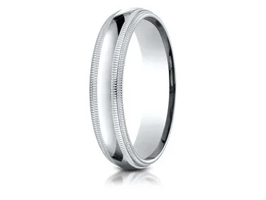 Finejewelers 10k Gold 5mm Slightly Domed Standard Comfort-fit Wedding Band / Ring with Double Milgrain – LCFD35010KW7