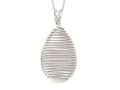 Finejewelers Sterling Silver Shiny Bright Cut Birds Nest Teardrop Ladies Pendant Necklace 460475T
