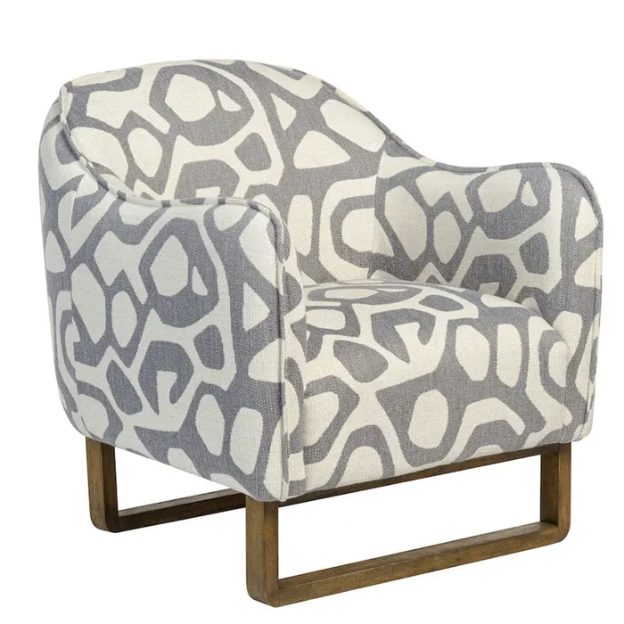 Fitz Occasional Chair in Greige Graphic and French Oak – AT9048-GEG