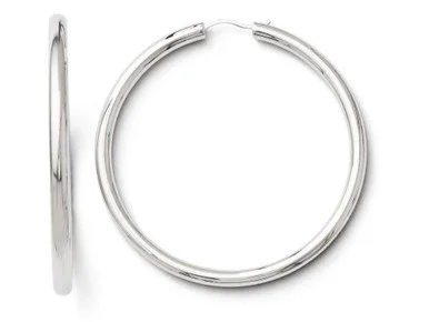 FJC Finejewelers Sterling Silver Rhodium-plated 3.5mm Tube Earrings LESQLE148T
