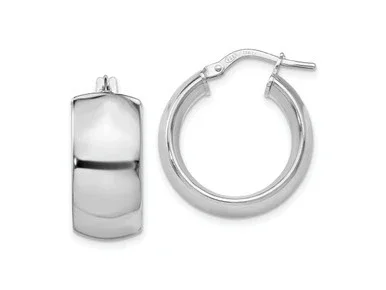 FJC Finejewelers Sterling Silver Rhodium Plated Hoop Earrings 21 x 8 mm GQQLE1121T