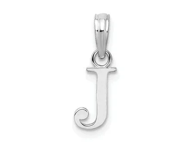 FJC Finejewelers Sterling Silver Rhodium Plated Polished Block Initial -J- Charm GQQC9792JT
