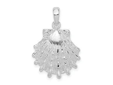 FJC Finejewelers Sterling Silver Rhodium Plated Polished Large Lions Paw Shell Charm 26 x 17 mm GQQC9826T
