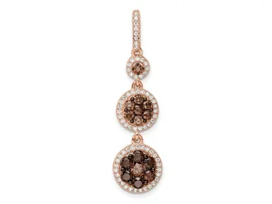 FJC Finejewelers Sterling Silver Rose-tone Black Rhodium Plated CZ Fancy Dangle Charm 38 x 11 mm GQQP5604T