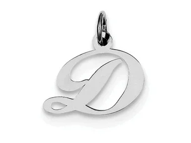 FJC Finejewelers Sterling Silver Small Fancy Script Initial D Charm QC5086DT