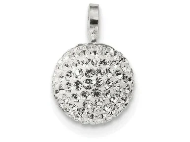 FJC Finejewelers Sterling Silver Stellux Crystal 12mm Ball Pendant Necklace Chain Included QP2473T